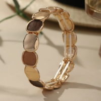 Dunne Art Deco Armband Khaki