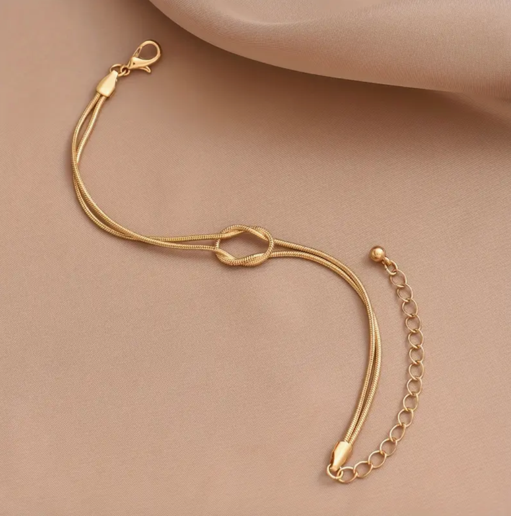 Goudkleurige Knoop Armband