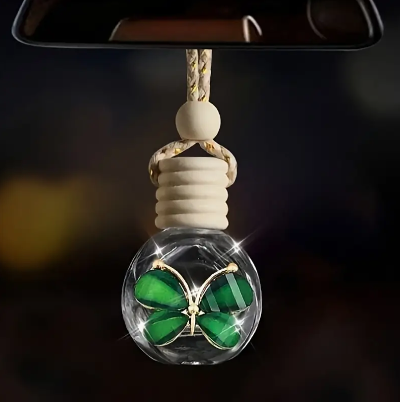 Auto Parfumflesje Groene Vlinder