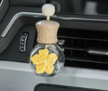 Auto Clip Parfumflesje Gele Bloem