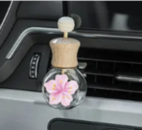Auto Clip Parfumflesje Roze Bloem