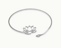 Zilverkleurige Lotus Armband