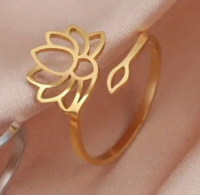 Goudkleurige Lotus Ring