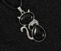 Obsidiaan Kat Ketting