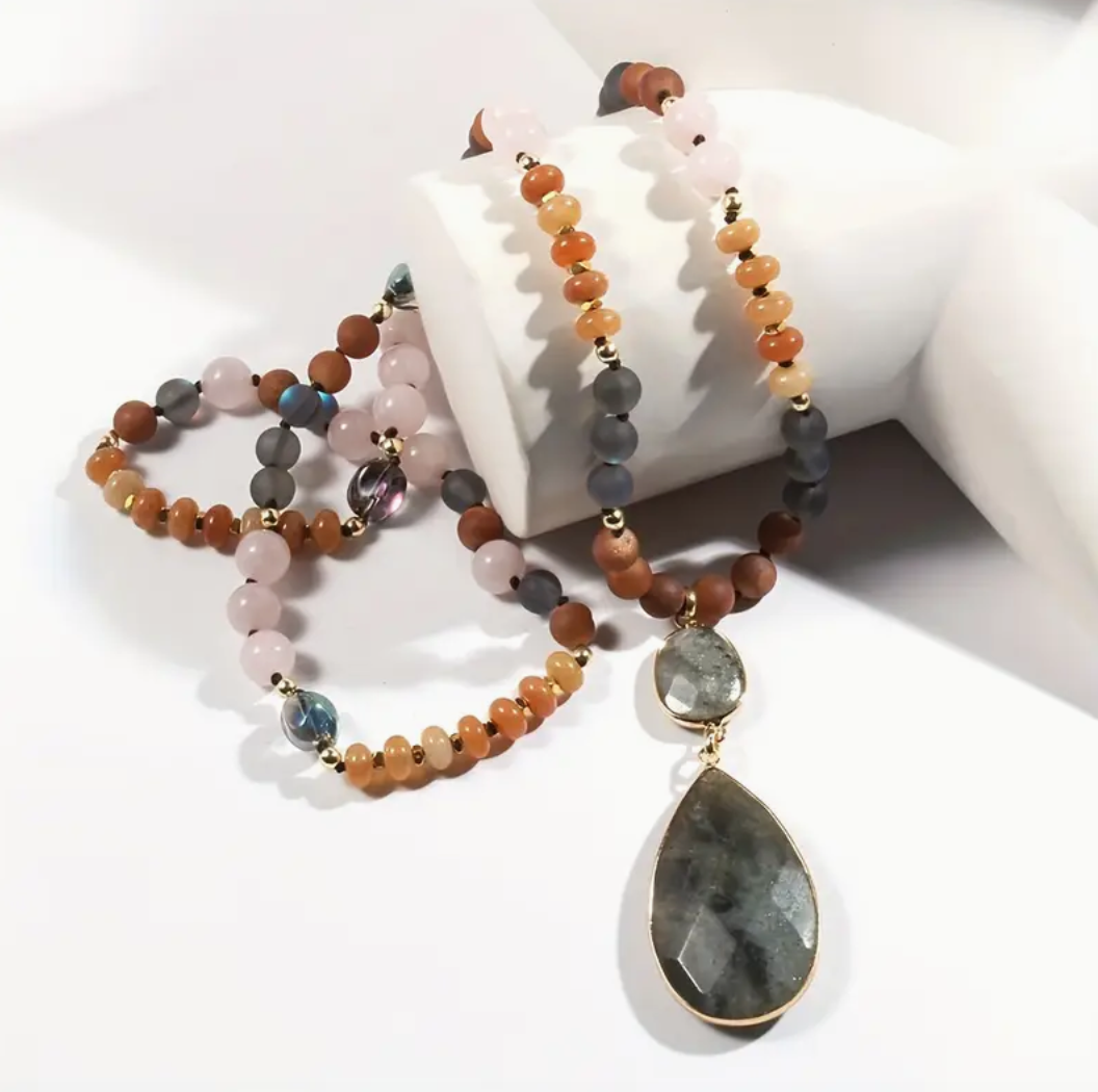 Mala Ketting met Labradoriet Hanger