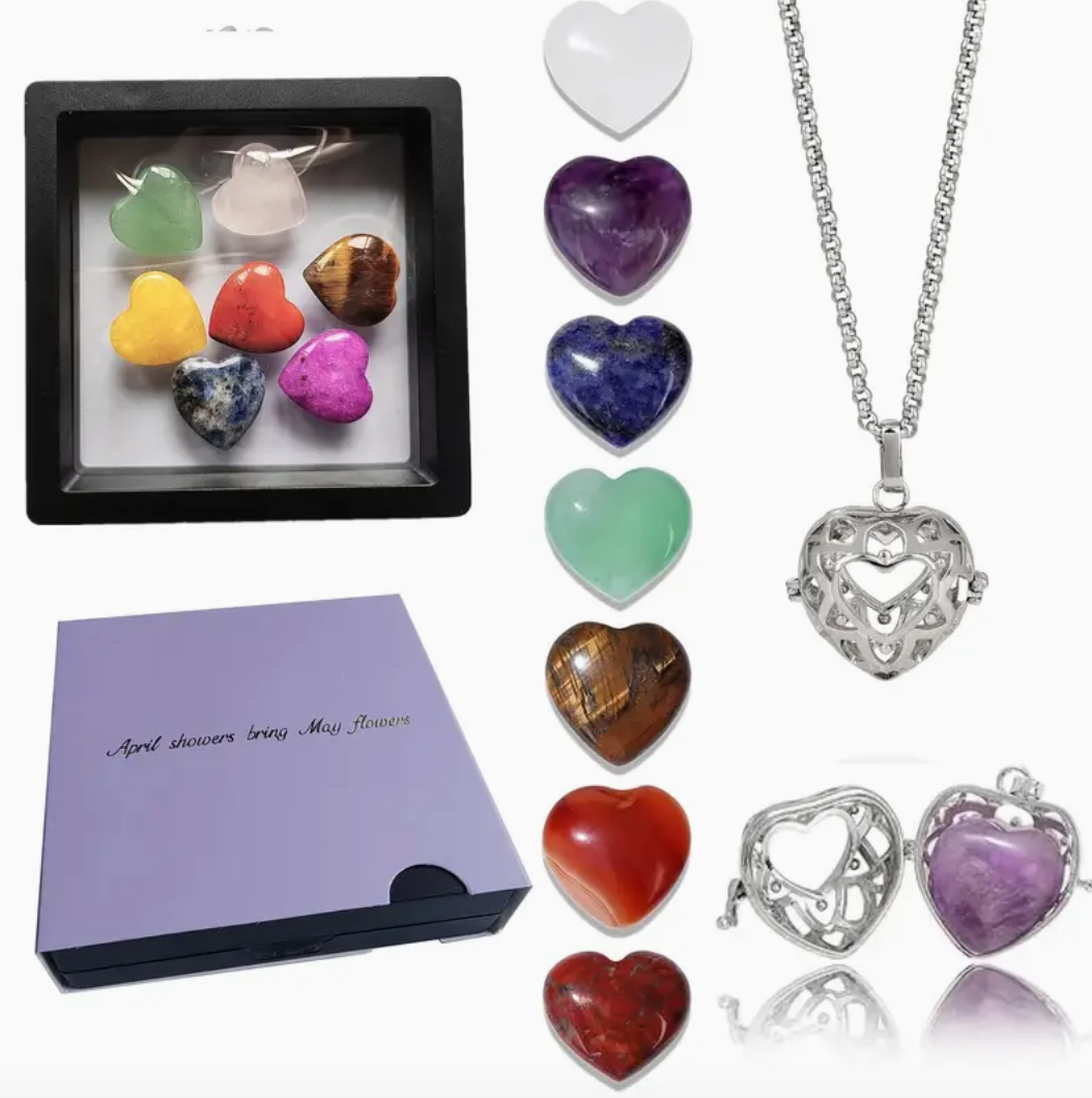 Verwisselbare Edelstenen Hart Ketting