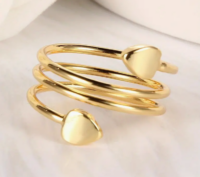 Goudkleurige Koperen Spiraal Ring Magnetisch