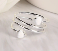 Zilverkleurige Koperen Spiraal Ring Magnetisch