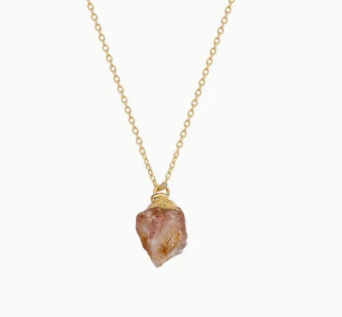 Goudkleurige Ruwe Citrien Ketting