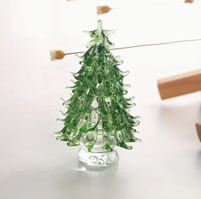 Groen Kristallen Kerstboompje