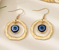 Goudkleurige Boze Oog Oorbellen