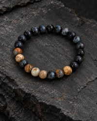 Donkere Natuursteen Armband